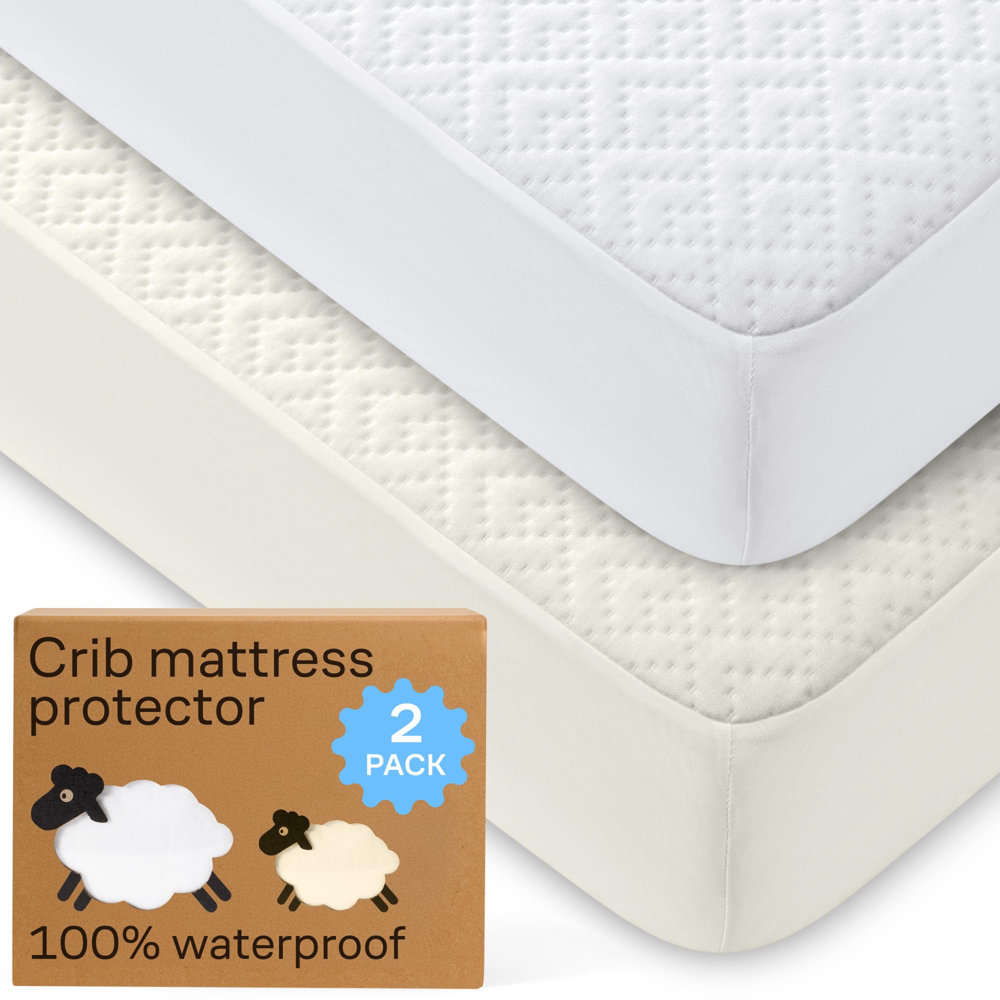 Niagara Sleep Solution crib 2-pack waterproof protector guards 52x28 mattresses against spills