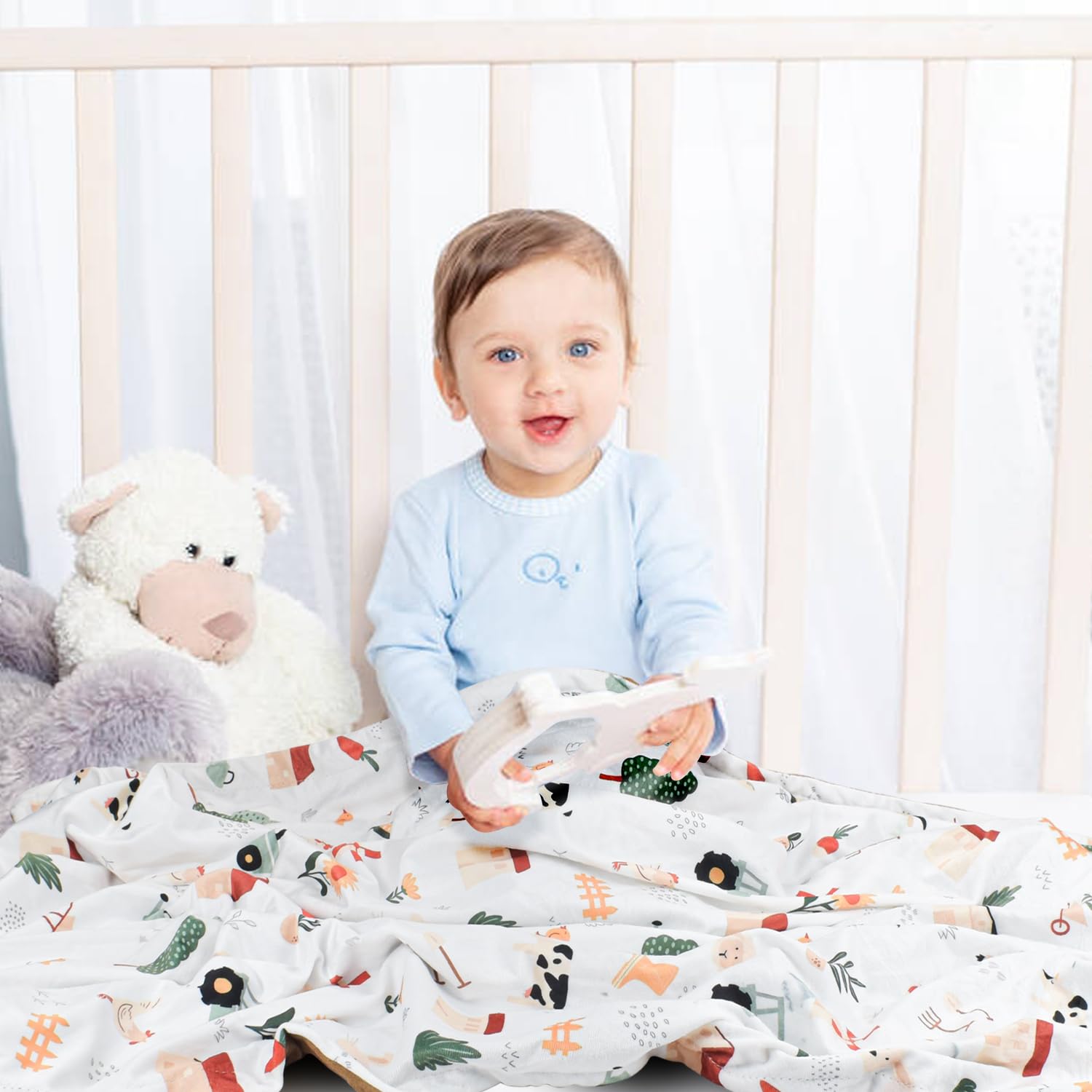 Niallant cow-print front panel adds playful style to the nursery