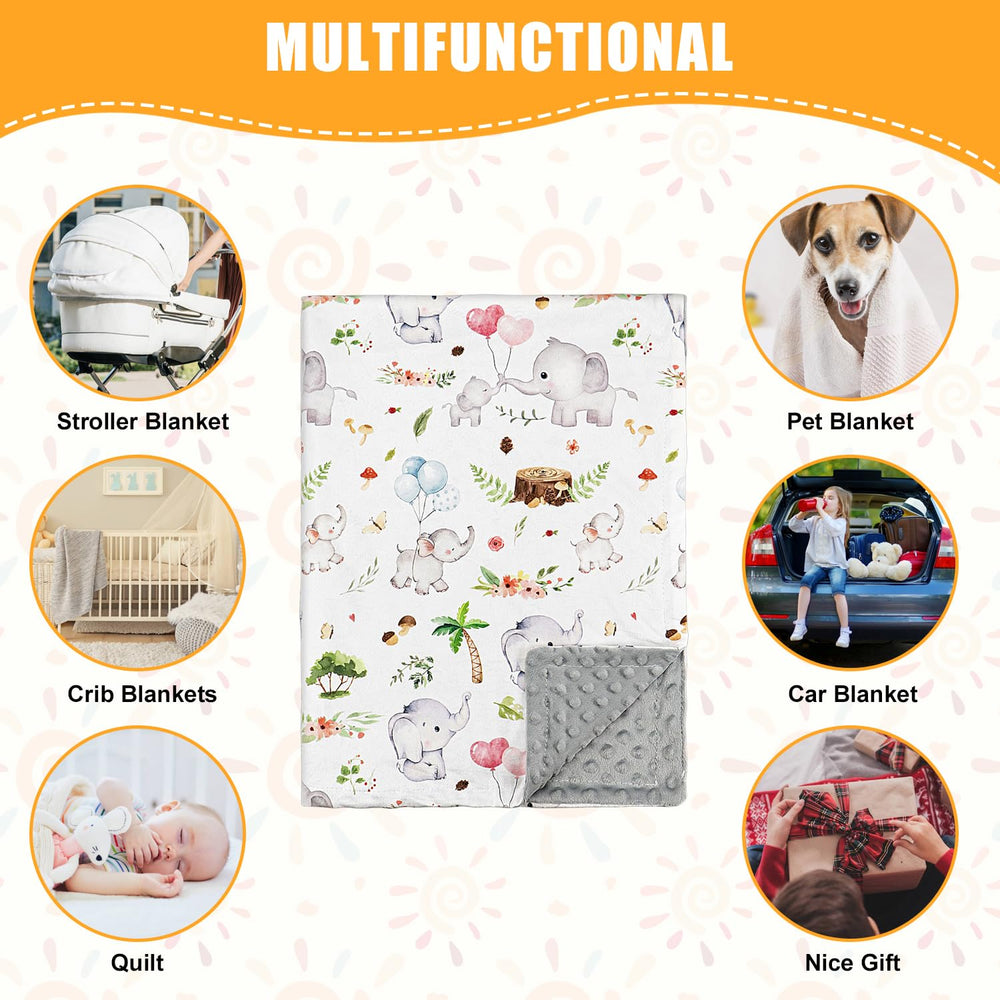 Niallant baby blanket size 30x40 inches for ample coverage.