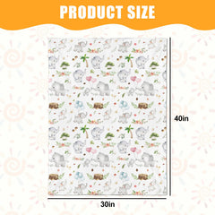 Nialnant baby blanket elephant floral back with dot pattern for warmth.