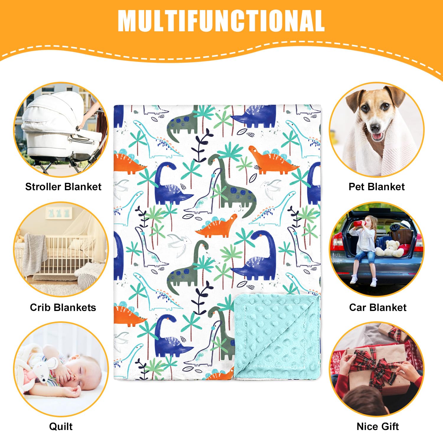 Nialnant baby blanket plush fabric is breathable and gentle for daily use.