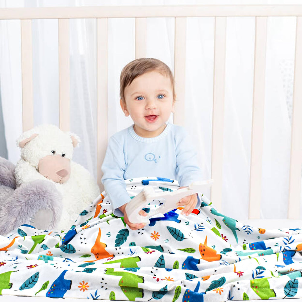 Nialnant dinosaur blanket back with dotted pattern for nap time security