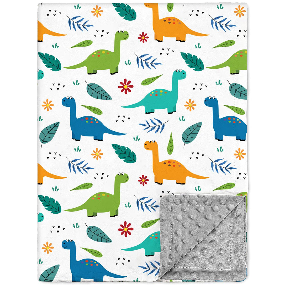 Nialnant dinosaur blanket front design with playful prints for baby soothing