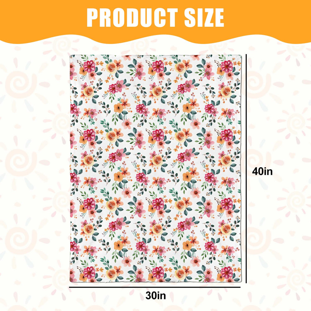 Nialnant double-sided blanket with floral print and dotted backing for secure wrapping.