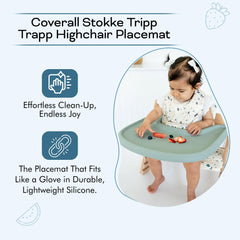 Close-up of the silicone placemat texture shows a durable, easy-clean surface.
