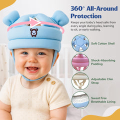 Soft lightweight padding on Nibelloo helmet keeps toddlers comfortable during play