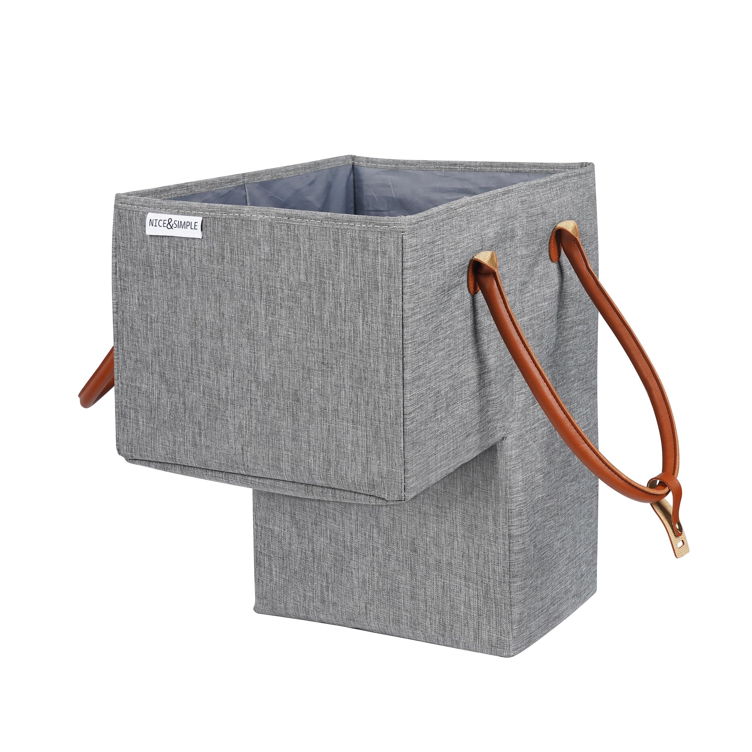 Nice & Simple Stair Basket supports multi-person households with labeled organization.