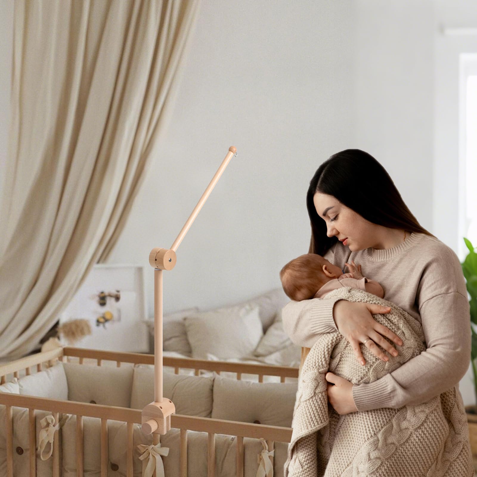 NICEMER Baby Crib Arm versatile use with bassinets and car seats.