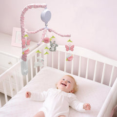 NICEMER baby crib mobile featuring woodland squirrel shapes to captivate little eyes.