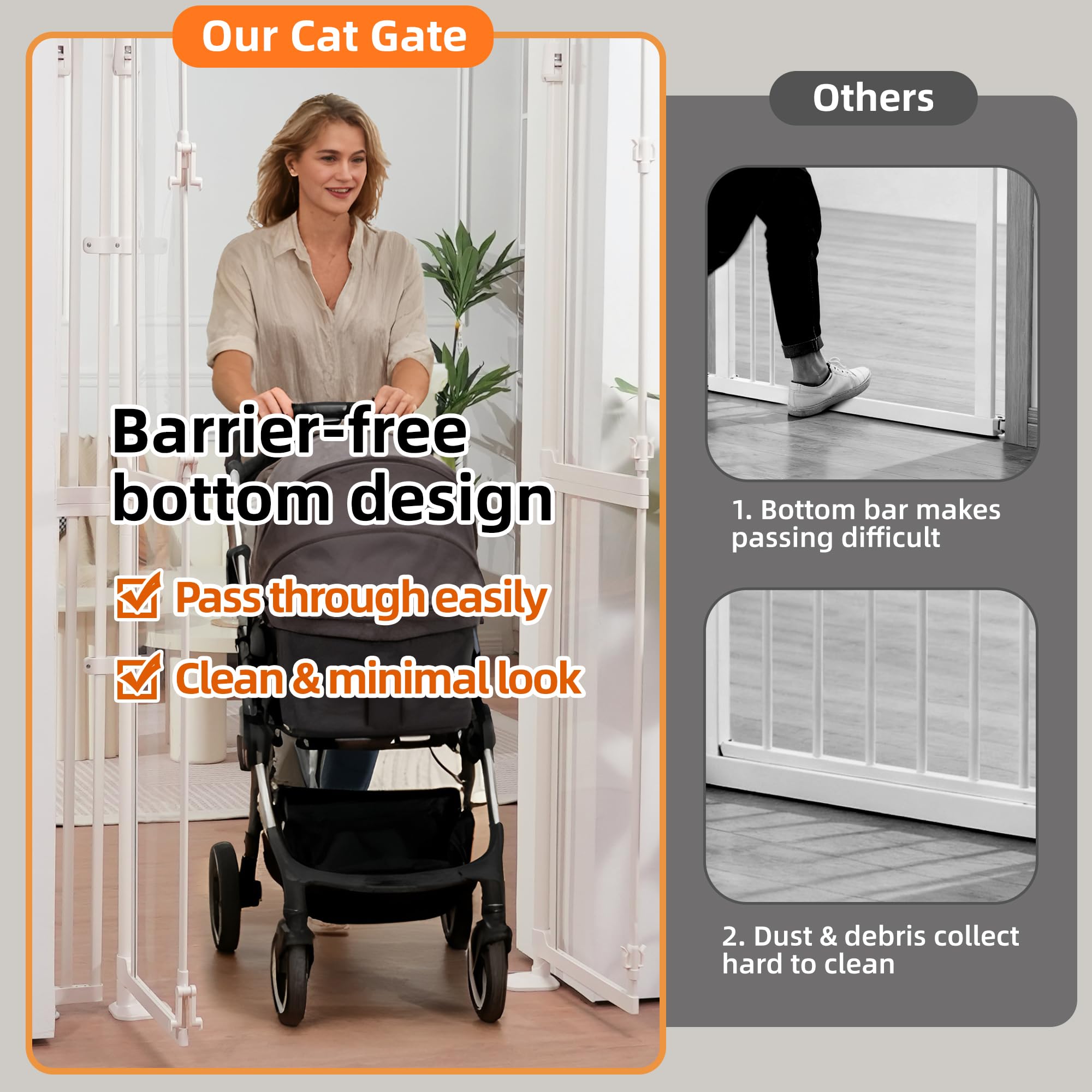 NiceTCU bottom-bar-free design reduces tripping hazards near stairs.