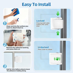 NiceTCU patio door lock mounted on a sliding door