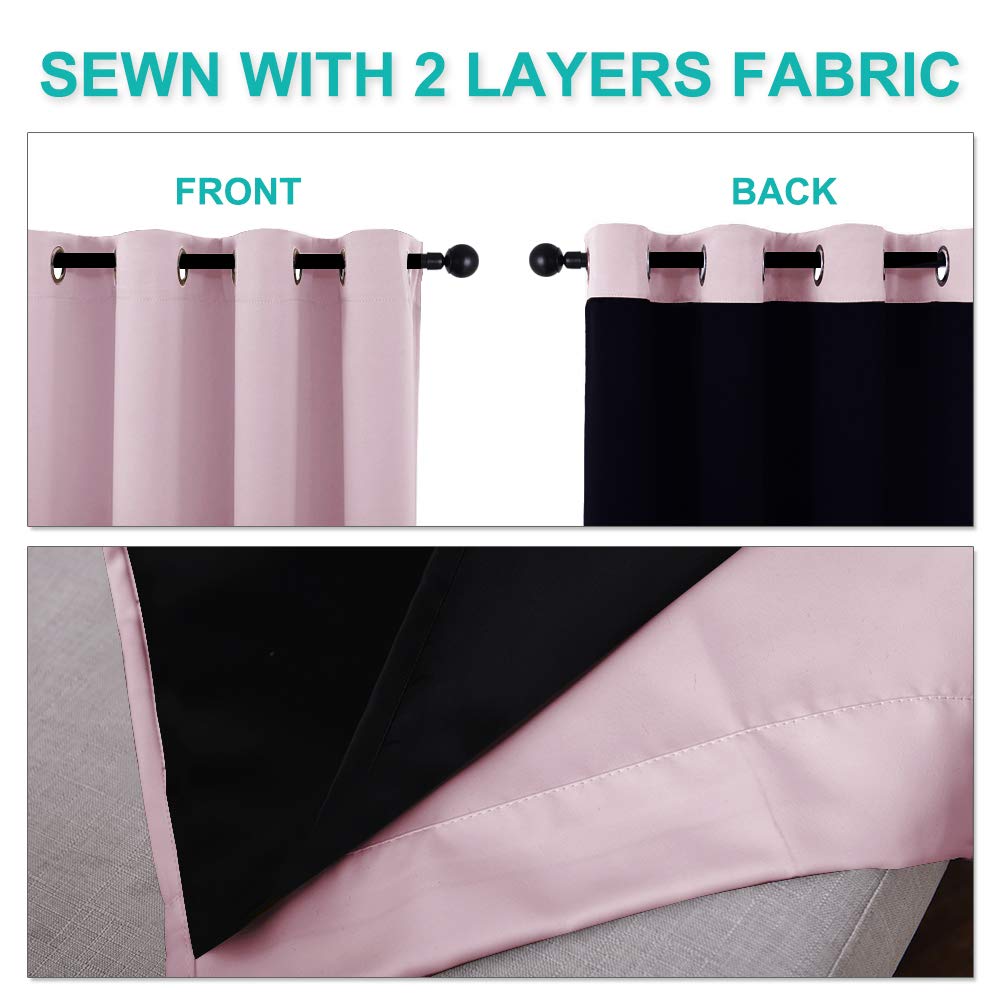 NICETOWN baby pink curtains offer privacy while enhancing soft room mood.