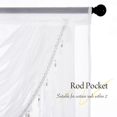 NICETOWN beaded curtains with lace edge, adds decorative texture to any room.