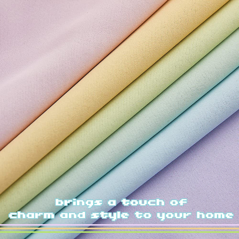 NICETOWN rainbow curtains grommets enable easy hanging with standard rods.