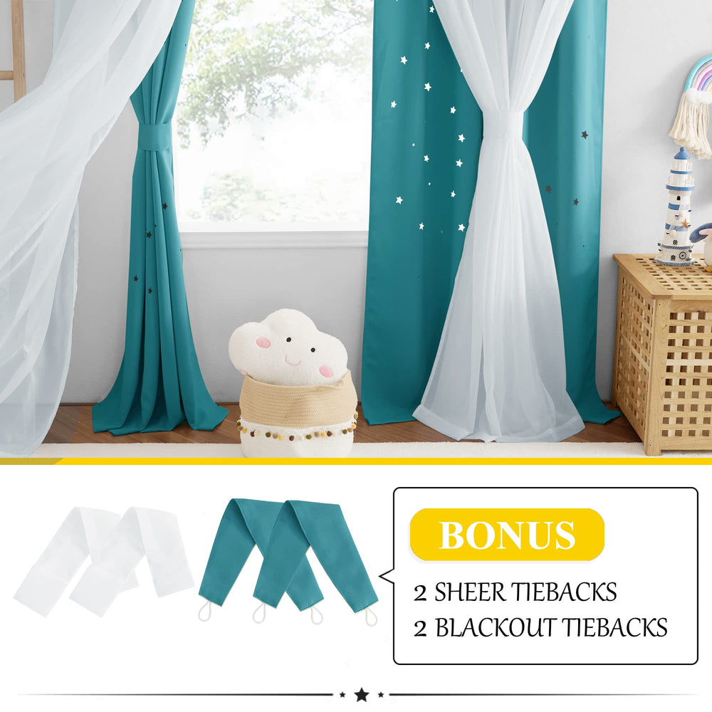 NICETOWN double-layer curtains with sheer and blackout offer flexible light control and elegance.