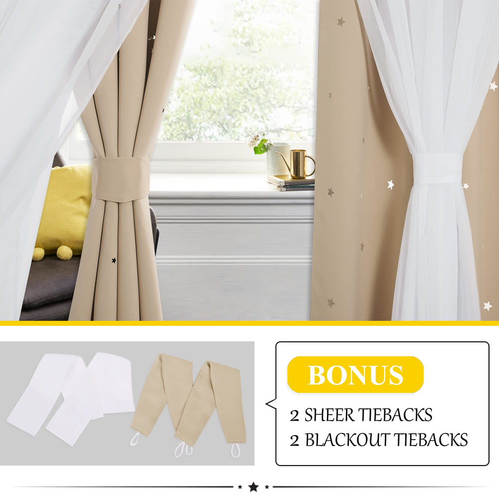 NICETOWN grommet-top curtains glide smoothly on a rod for toddlers