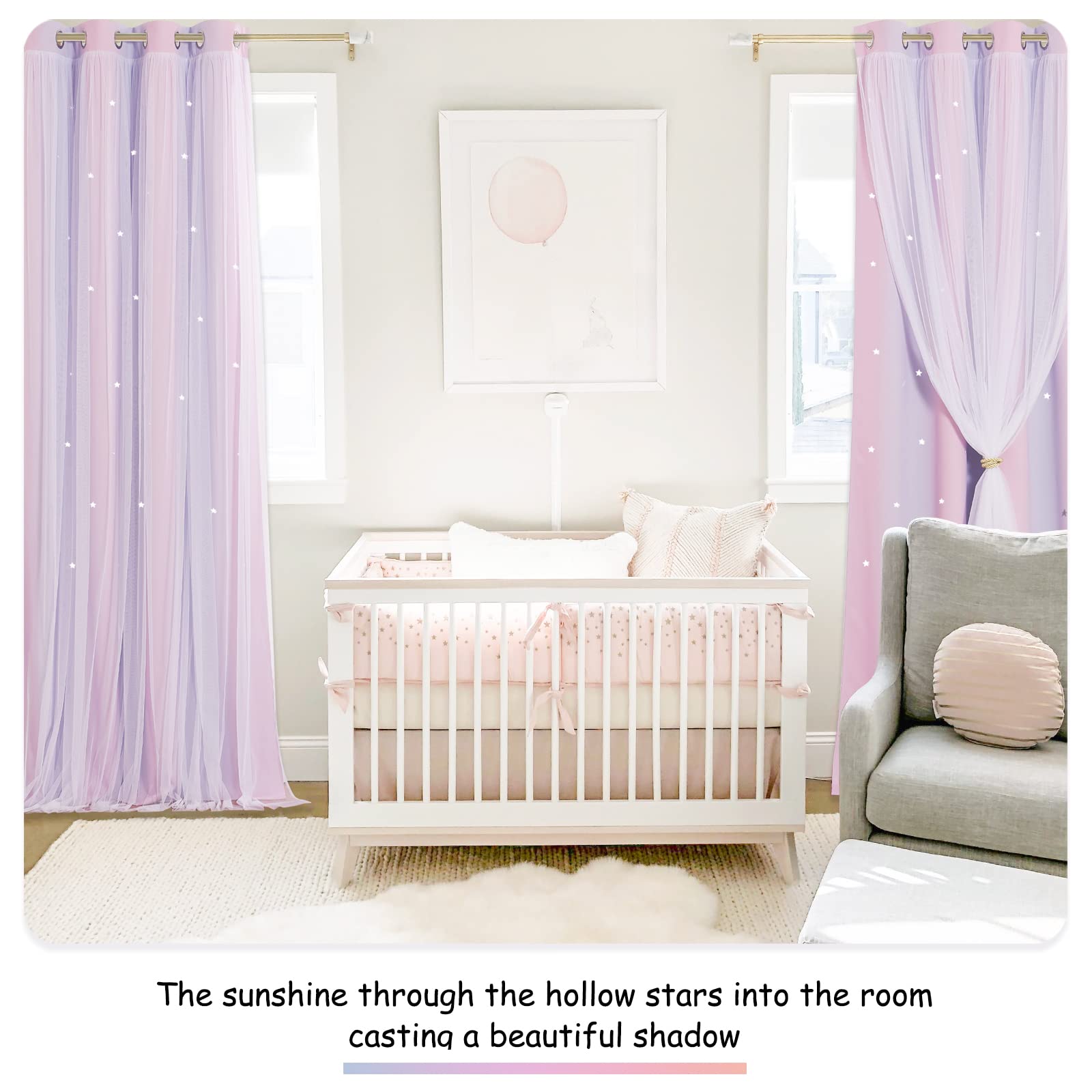 NICETOWN package includes two curtains and four tiebacks for quick setup.