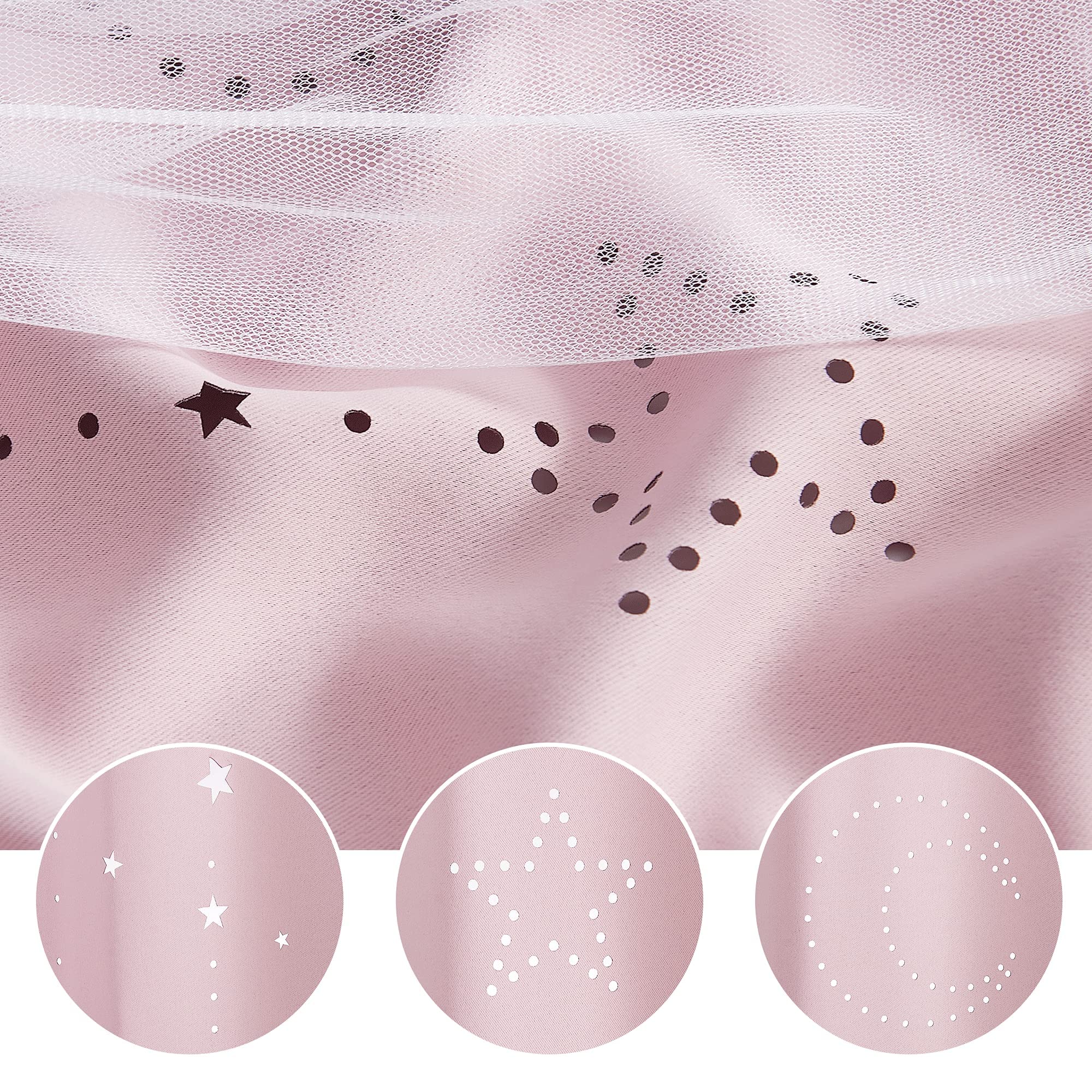 NICETOWN pink curtains for living spaces add whimsy to bedrooms and study areas.