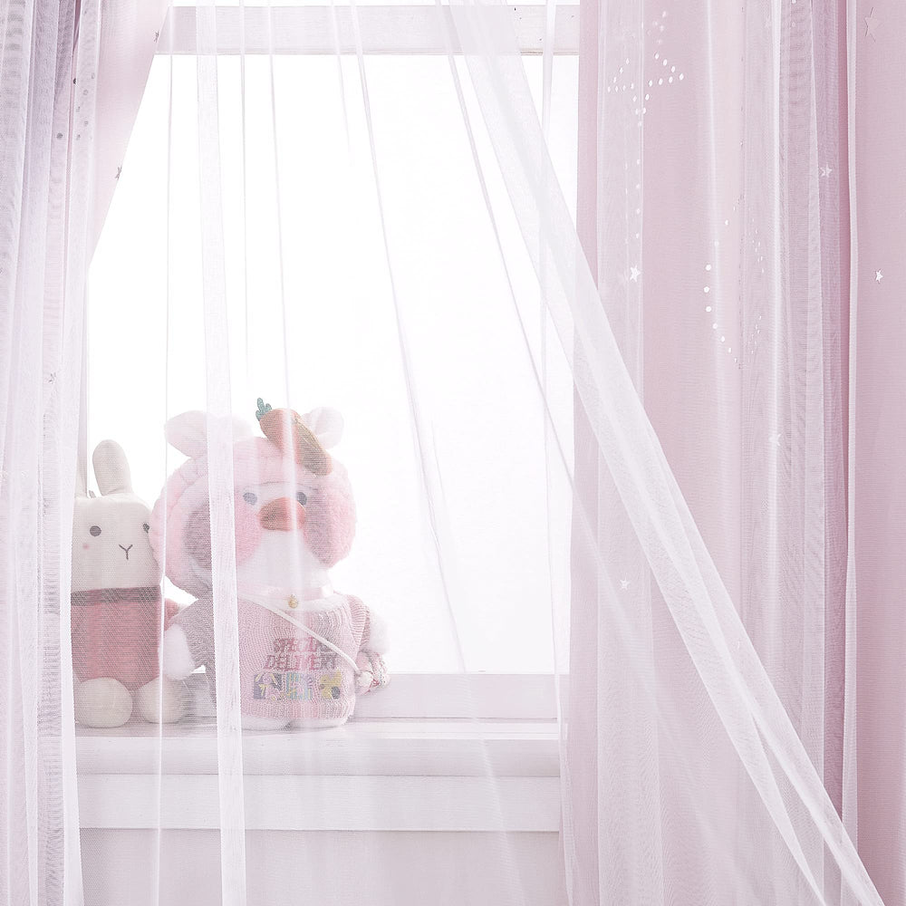 NICETOWN pink curtains add festive ambiance suitable for Christmas decor.