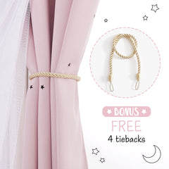 NICETOWN pink curtains double-layer voile blackout for serene light control