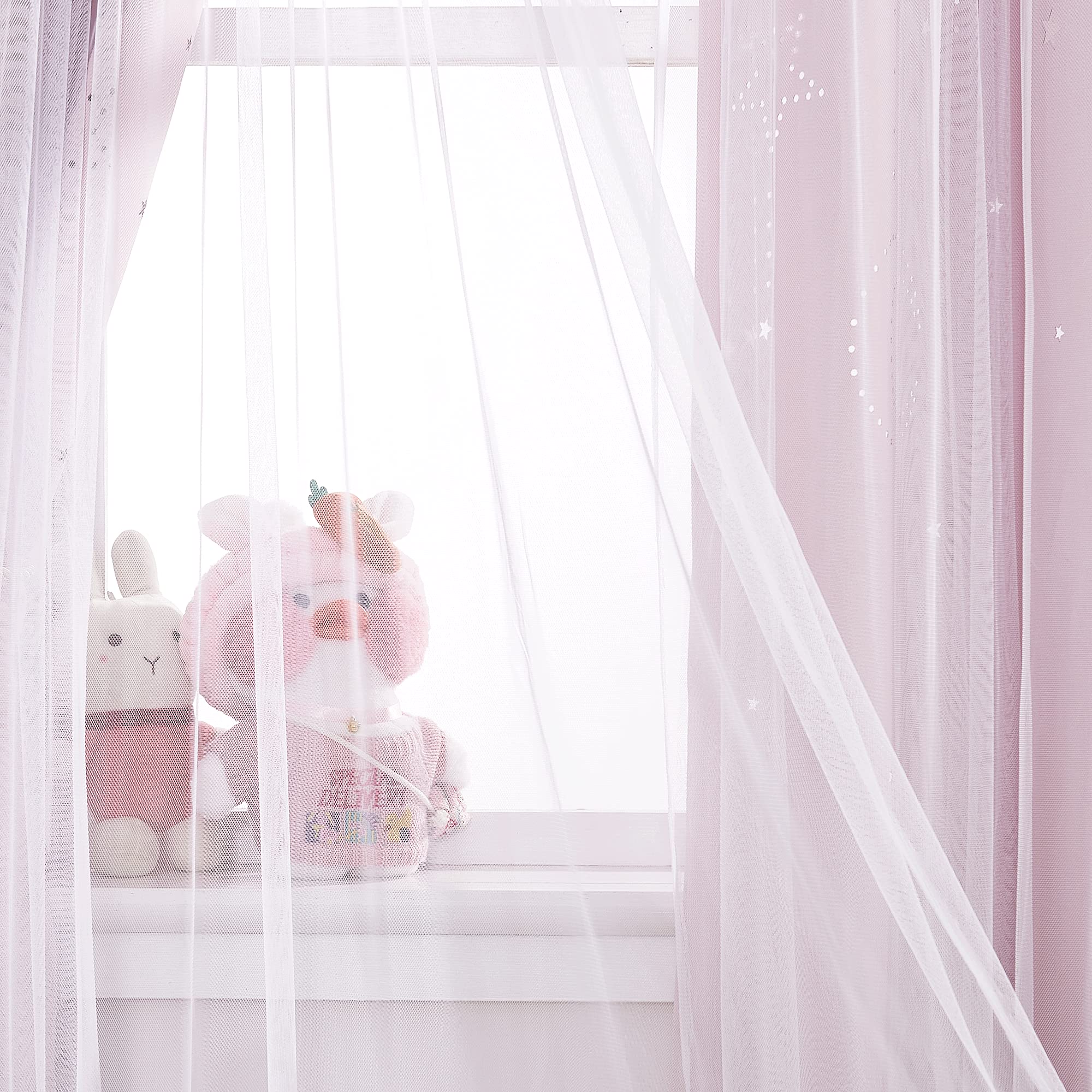 NICETOWN pink curtains nursery dreamy look for gentle lighting
