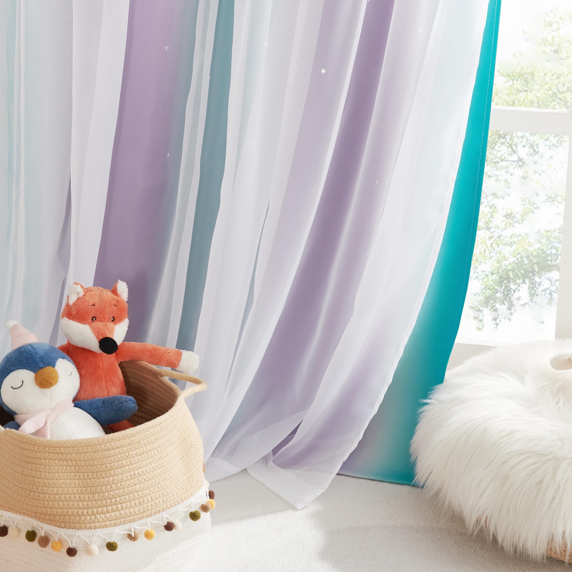 Nicetown privacy curtains with dreamy ombre shading blend elegance and seclusion.