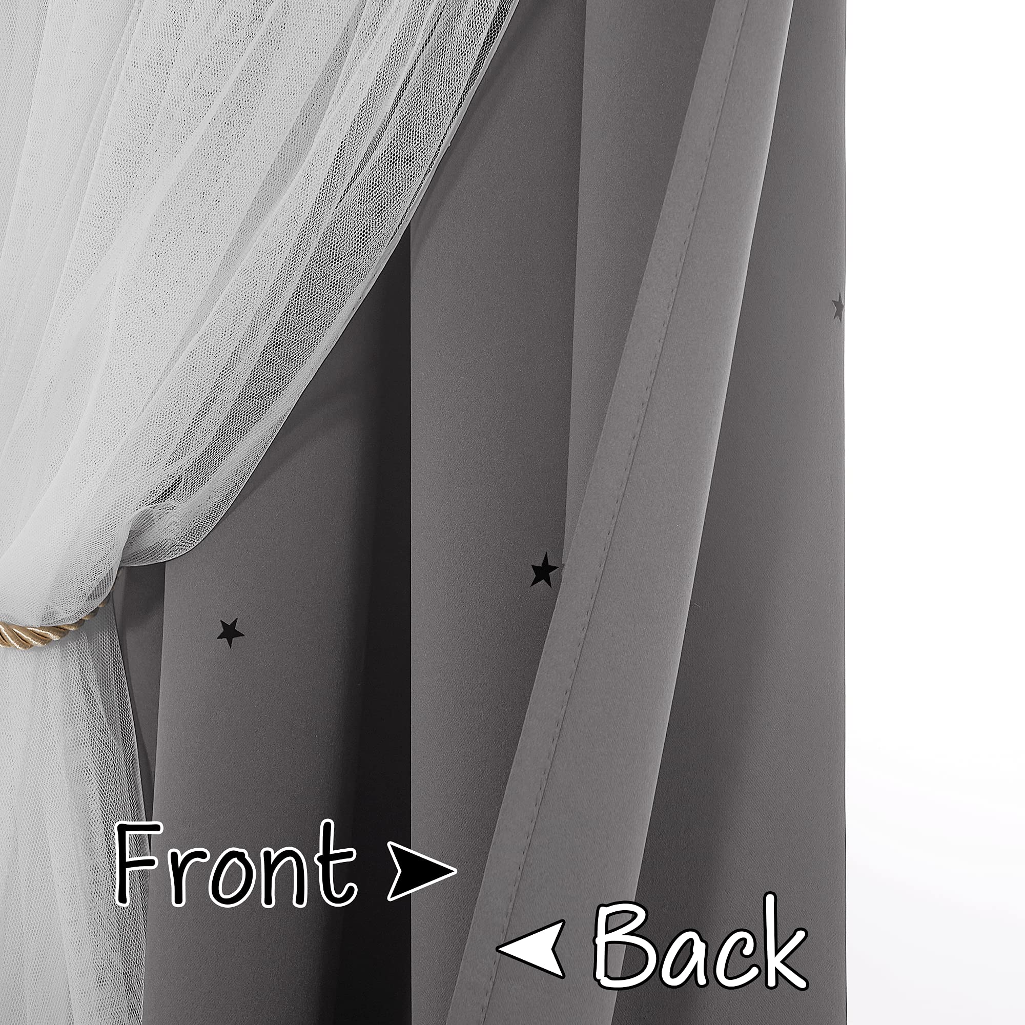 NICETOWN star-moon cutout curtains kids room with whimsical lighting