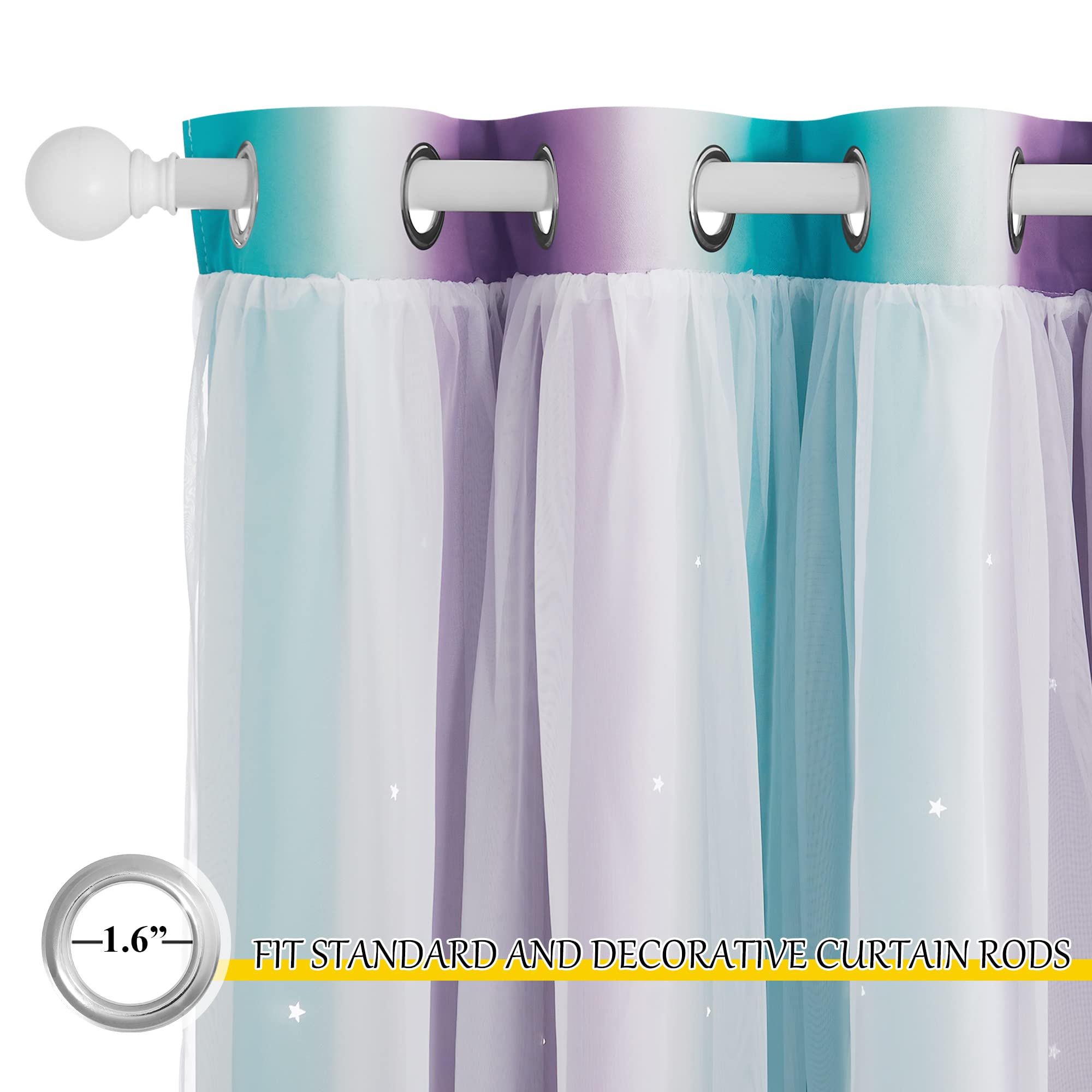 NICETOWN teal-purple ombre close-up highlights romantic home décor.