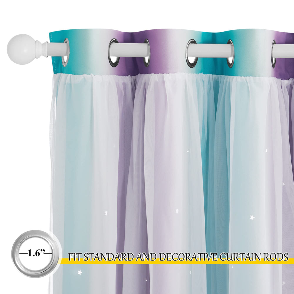 NICETOWN teal-purple ombre close-up highlights romantic home décor.