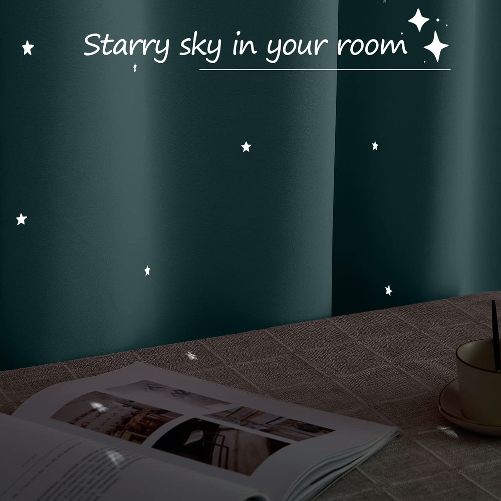 NICETOWN Twinkle Curtain adds space-themed charm to a boys’ room.