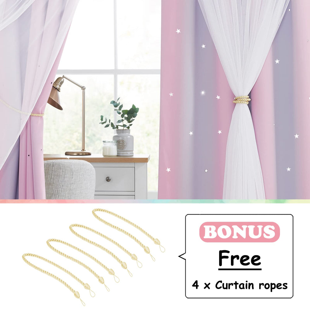 NICETOWN two-layer curtains with sheer and blackout offer privacy with style.