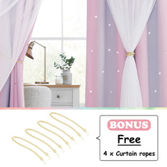 NICETOWN two-layer curtains with sheer and blackout offer privacy with style.