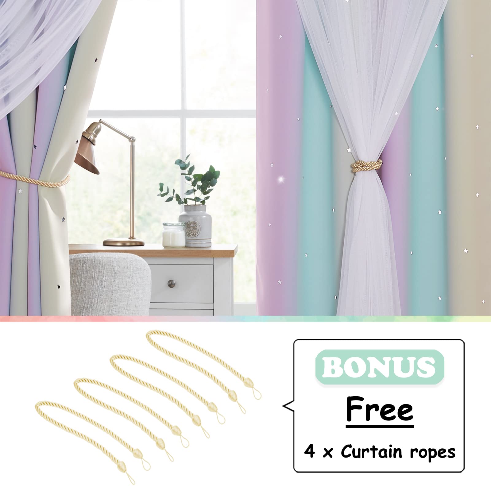 NICETOWN two-panel set makes kid's room styling simple and balanced.