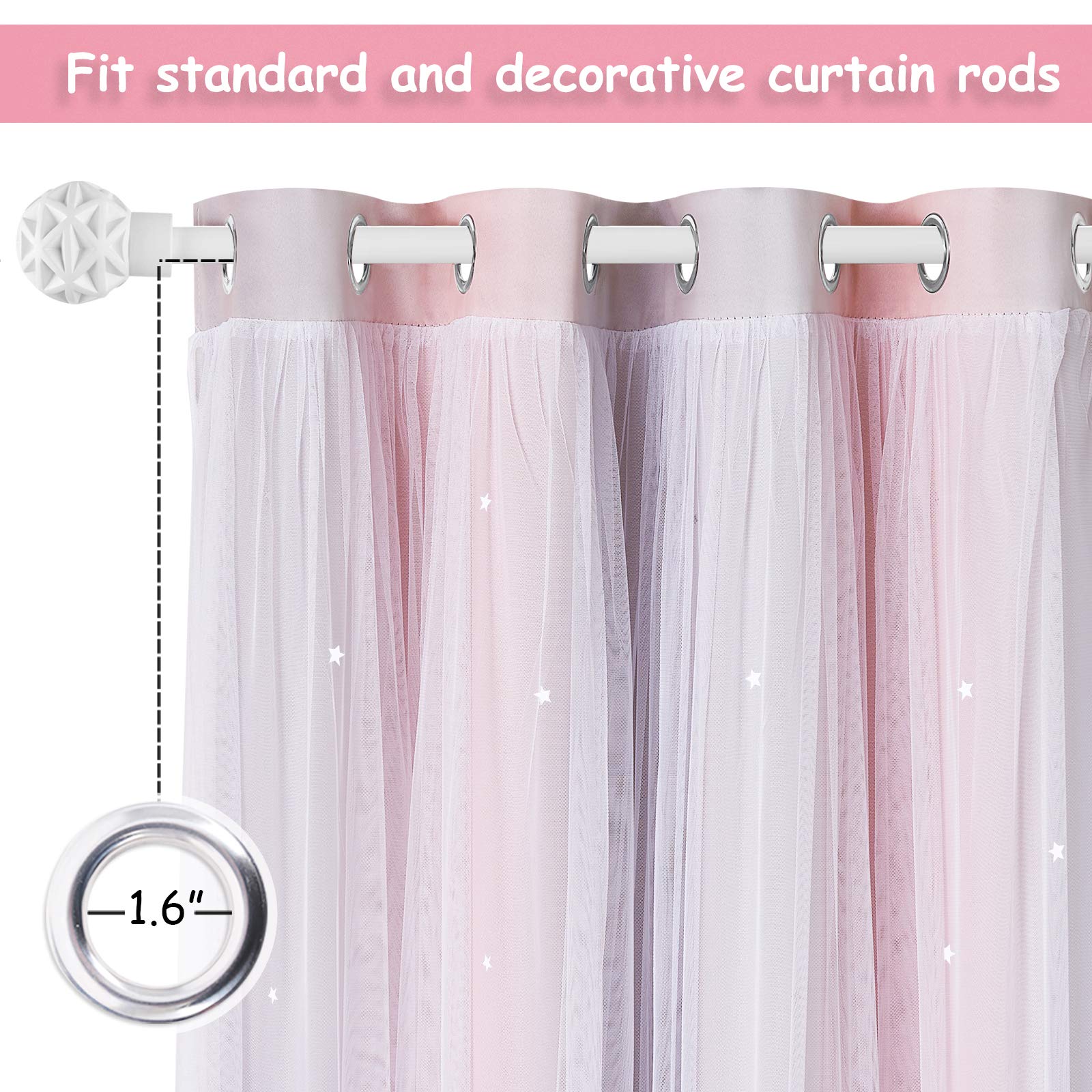 NICETOWN white sheer and blackout dual layer drapes for balanced light and privacy