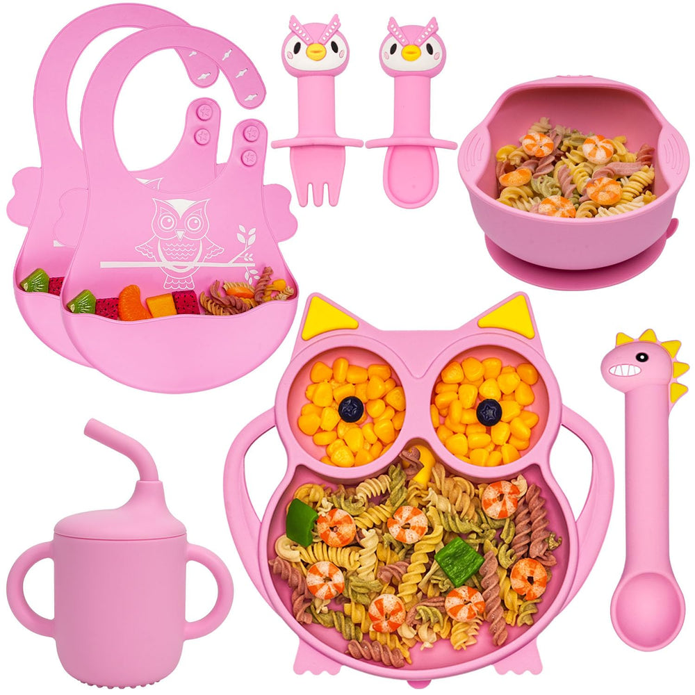 NICINGU silicone baby feeding plate with suction keeps meals in place for smoother feeding