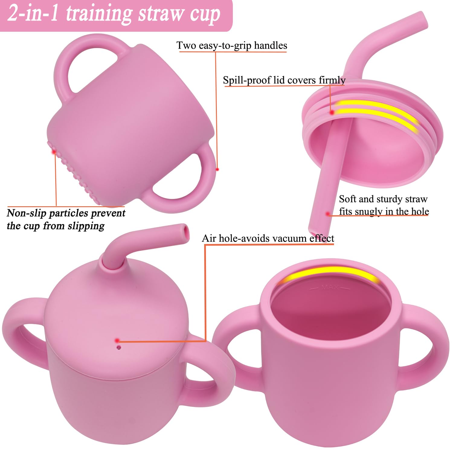 NICINGU water glass with straw prevents spills while toddlers sip