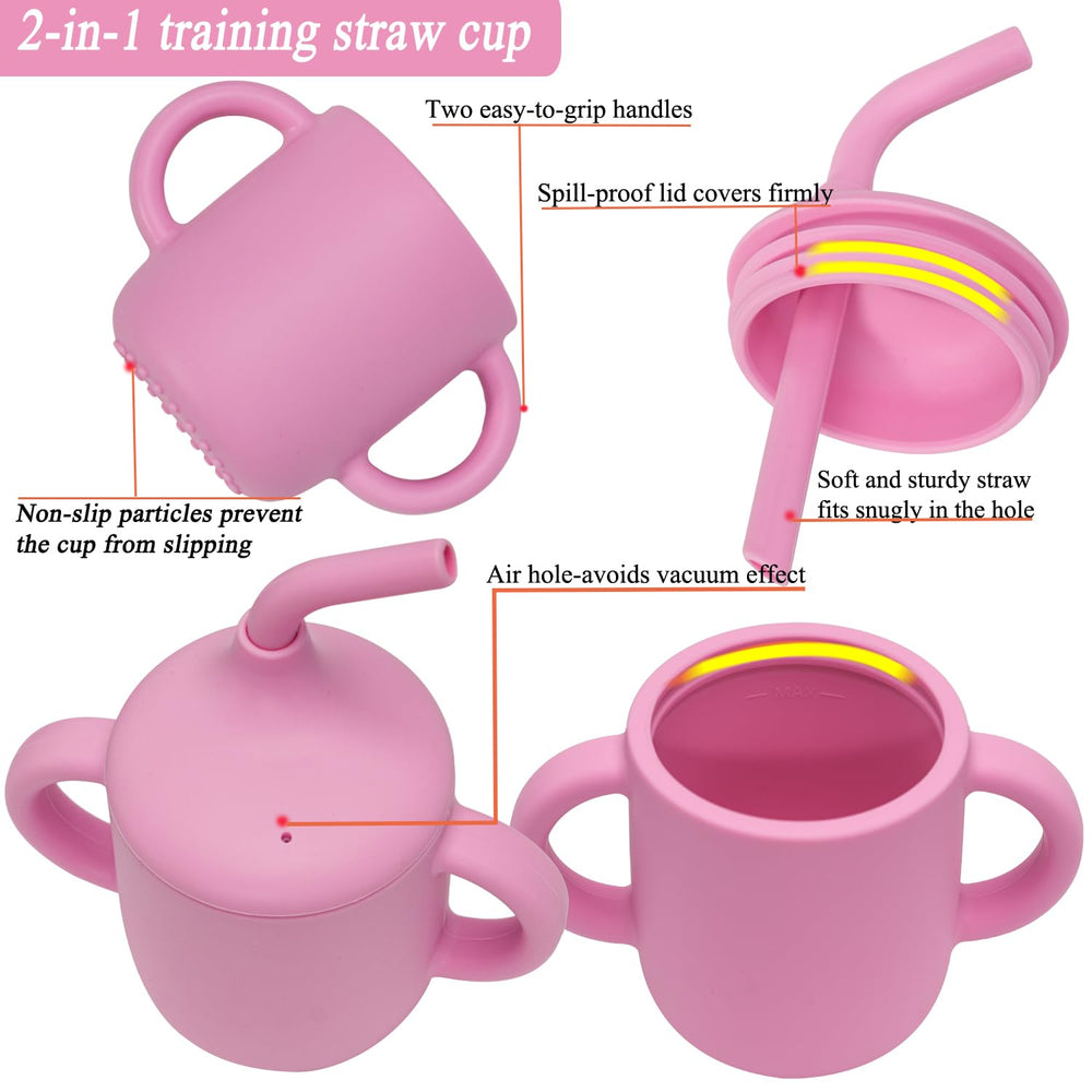 NICINGU water glass with straw prevents spills while toddlers sip