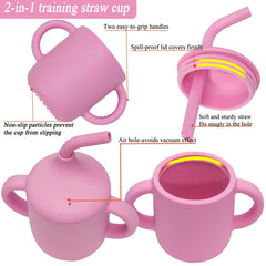 NICINGU water glass with straw prevents spills while toddlers sip