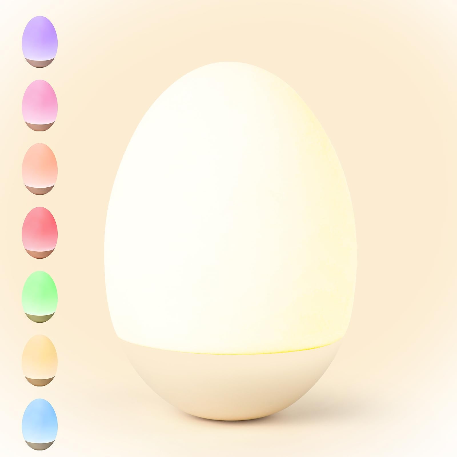 NICKLUC Egg Night Light emits a soft nursery glow for safe late-night feedings.