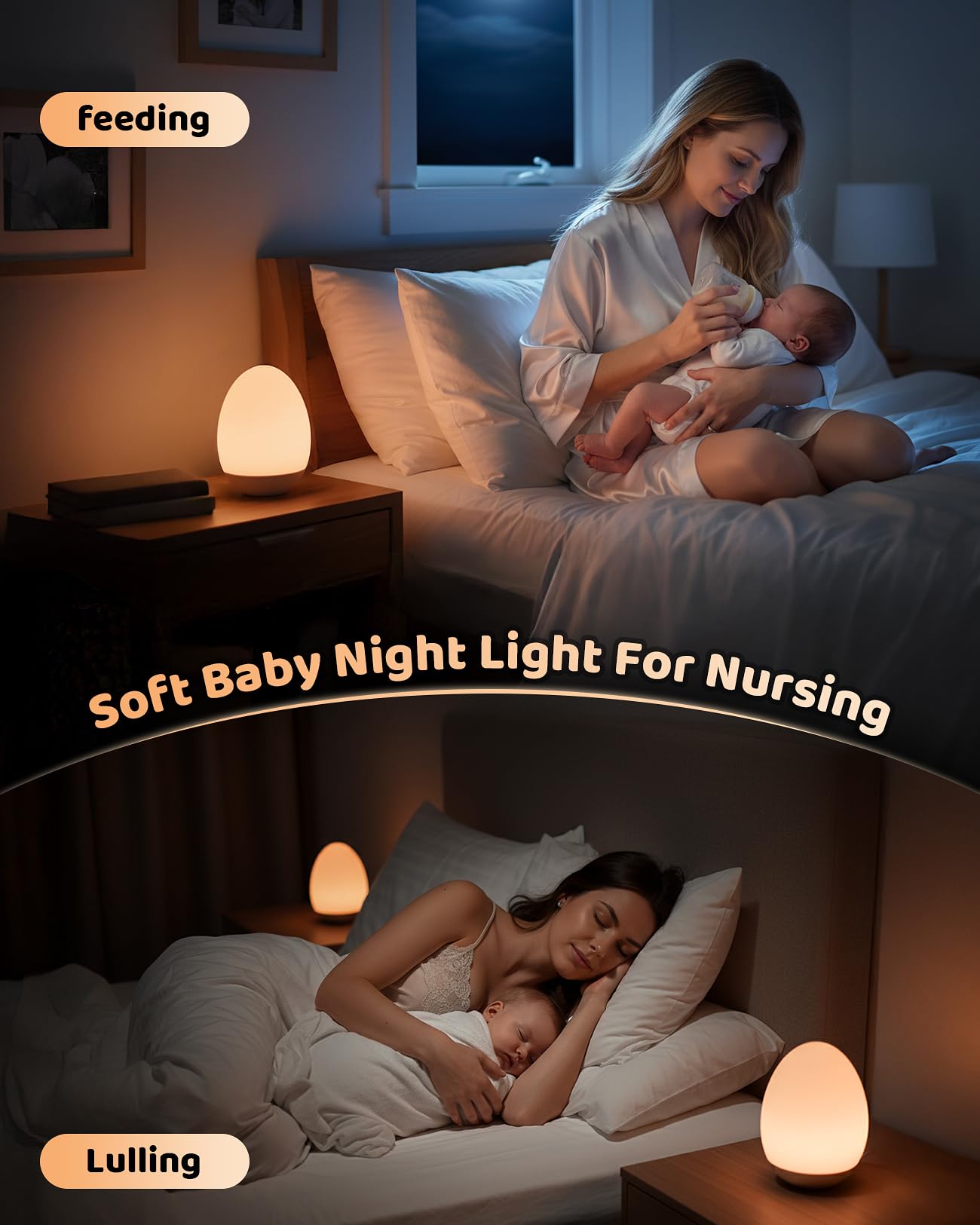NICKLUC Egg Night Light compact and portable for nursery or travel.