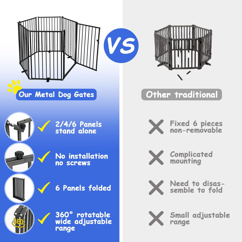 Nidouillet folded dog gate stored compactly under furniture for space-saving.