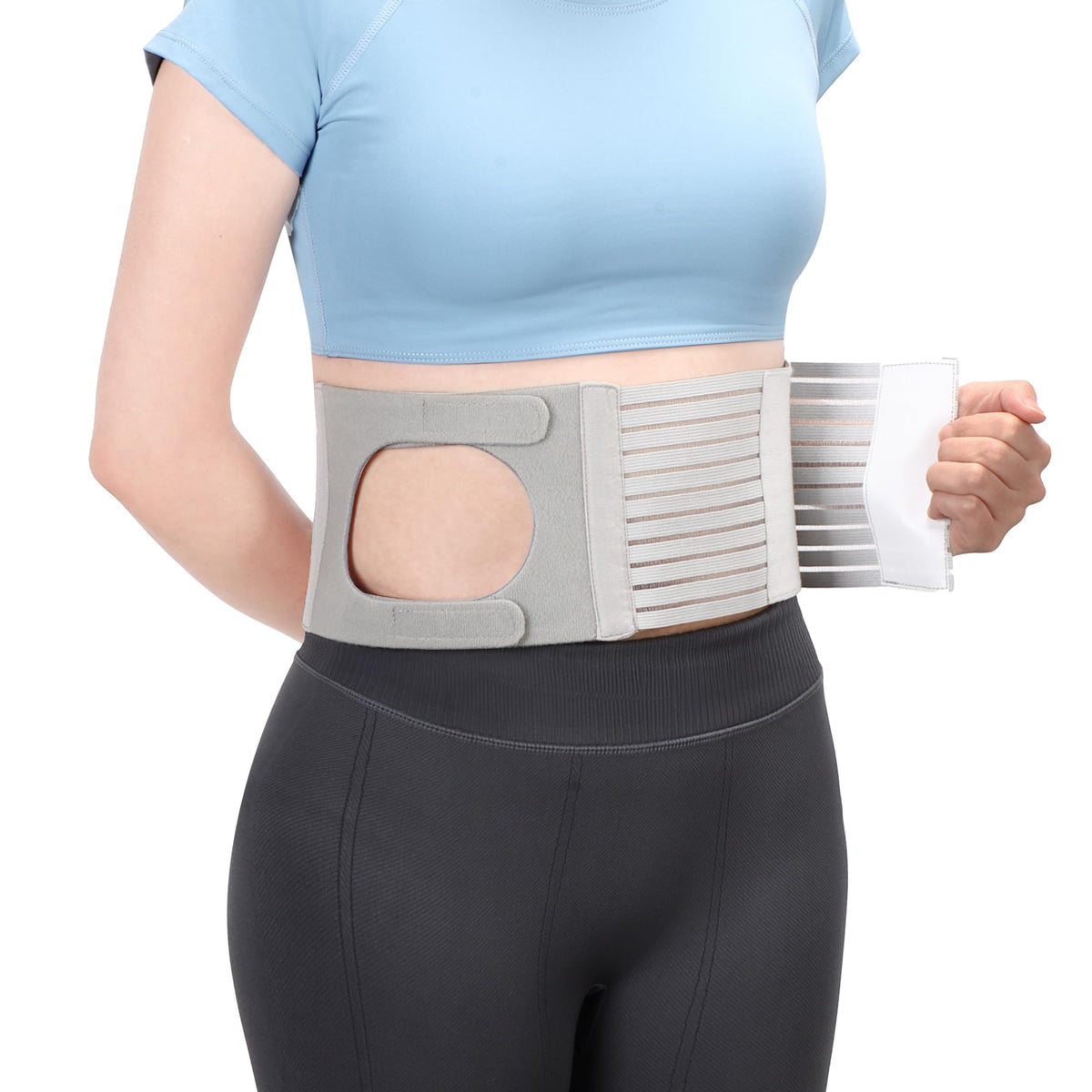NIdreamCE ostomy belt with U-shaped design provides targeted support around the stoma.