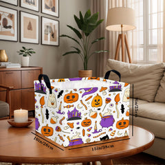 NIETEIN foldable canvas bin in purple graffiti, easy to store when not in use.