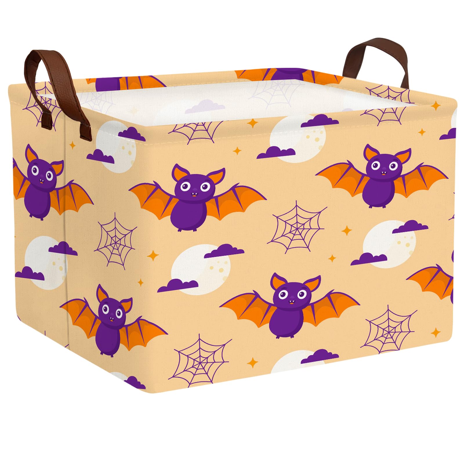 NIETEIN Halloween candy basket bin with festive design for treats and storage.