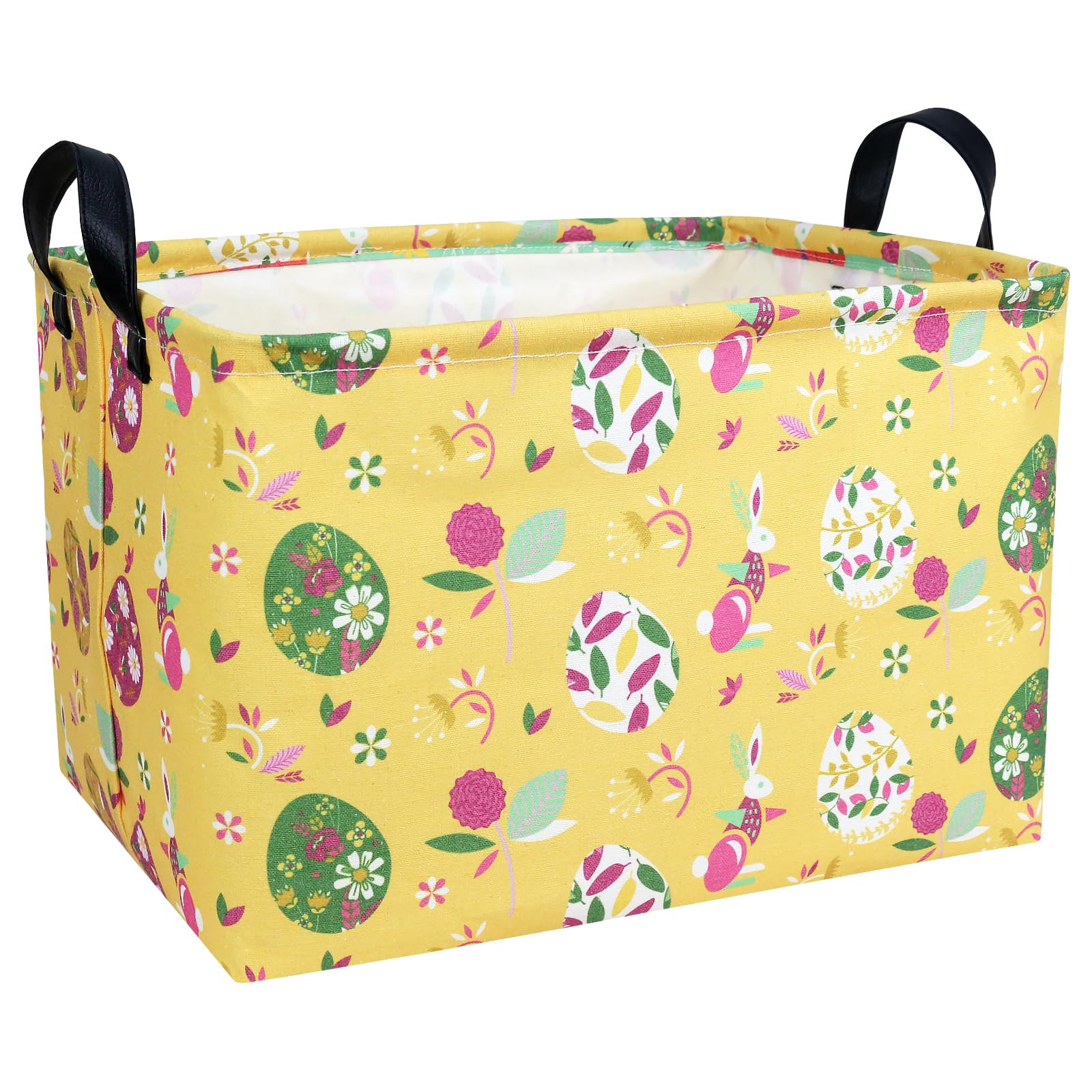  NIETEIN Kid Large Easter Basket with fabric bunny design for egg hunts and toy storage