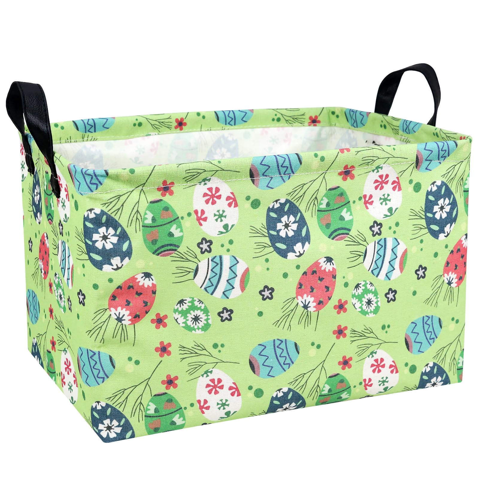 NIETEIN Kid Large Empty Easter Basket pattern closeup, adding cheerful storage to playrooms.