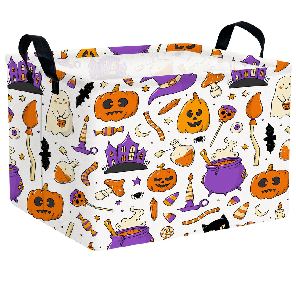 NIETEIN large Halloween candy basket with pumpkin design for organized trick-or-treat goodies.