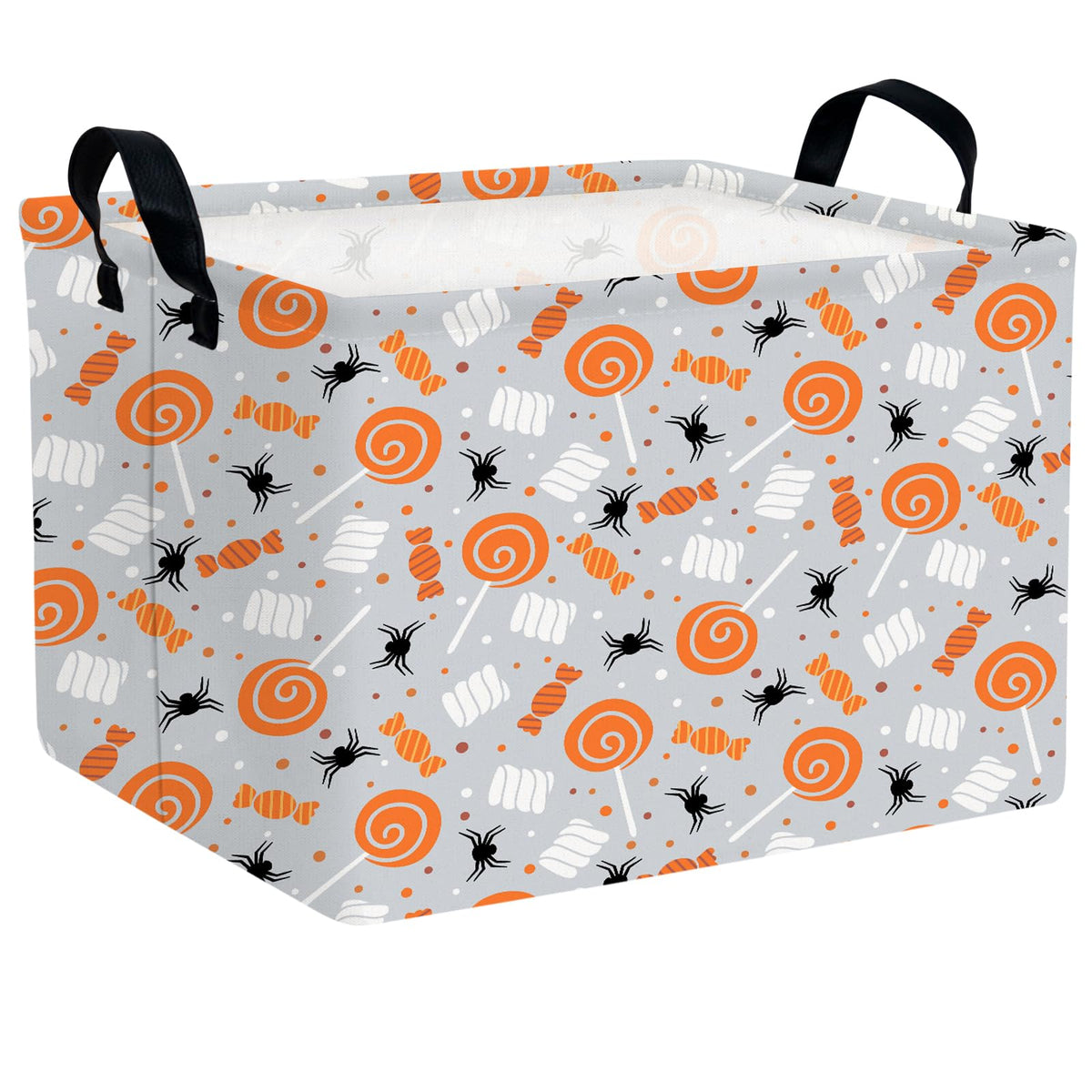 NIETEIN Large Halloween basket with foldable canvas design, ideal for candy collection.