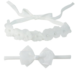 Nihao Baby baptism headband white two-piece set for christening photos