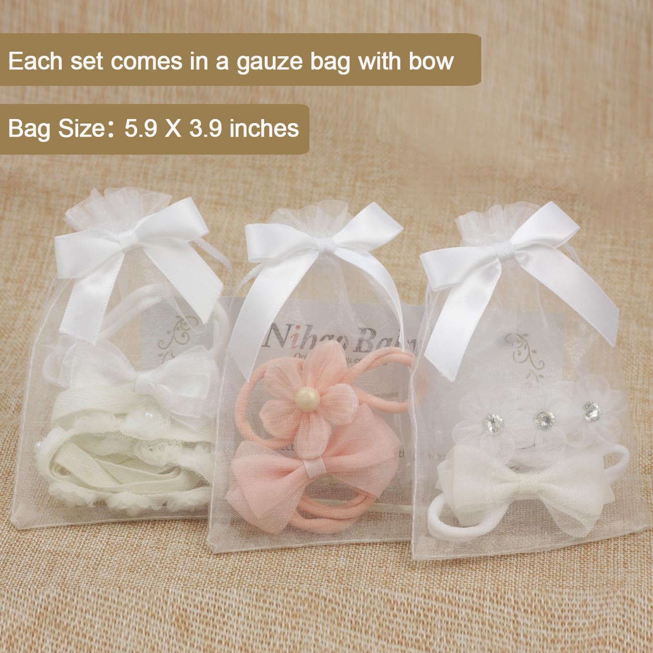Nihao Baby baptism-ready headband with pearls offers a timeless keepsake look.